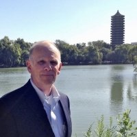 Terry Lautz stands on campus of Peking University